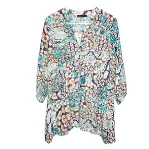 Miraclesuit Swim Coverup Madrid Mosaic Sheer‎ Size Small